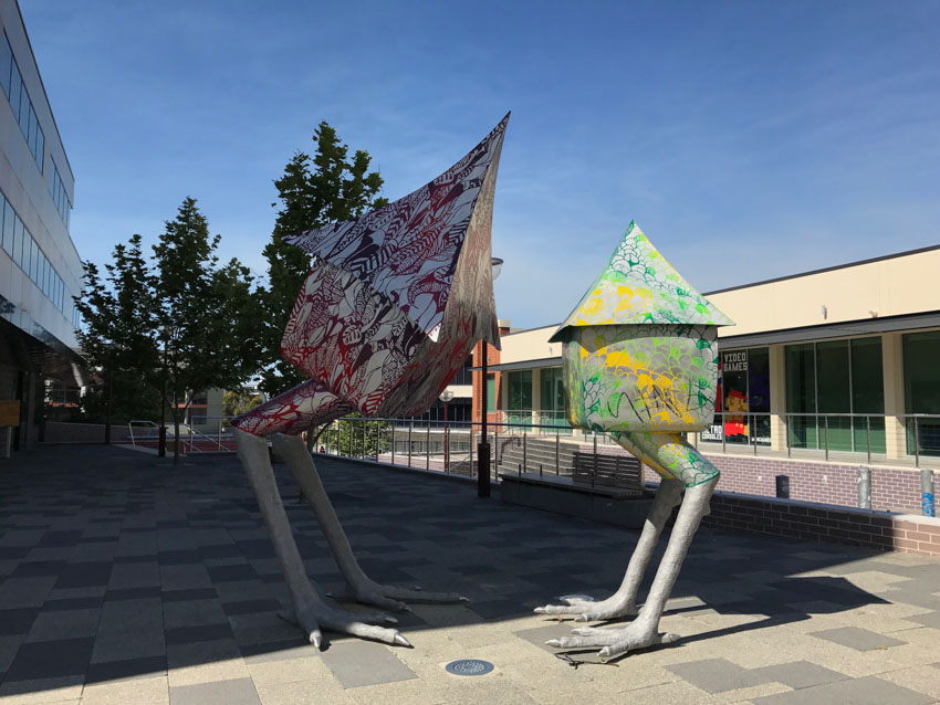 A sculpture outside The Nostalgia Box