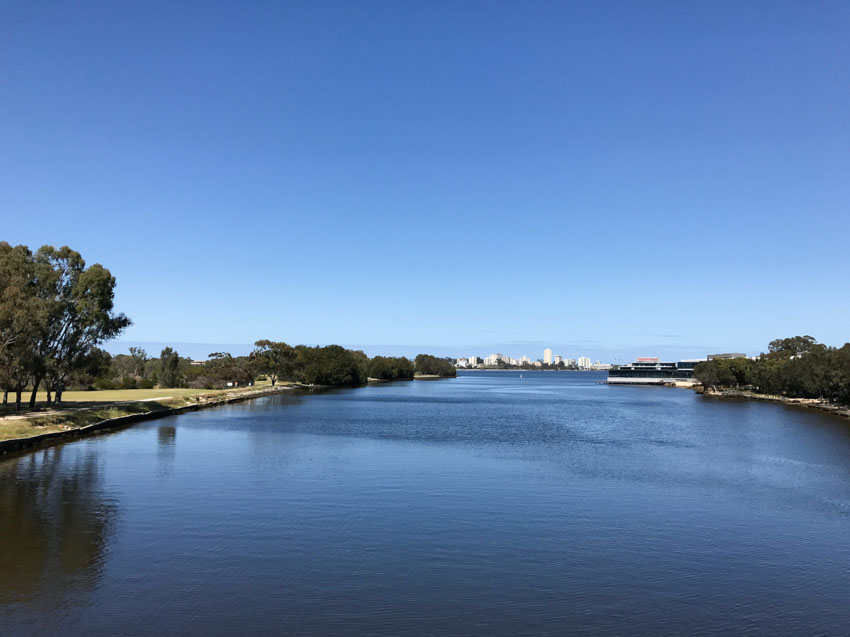 The water in between Heirisson Island and the mainland